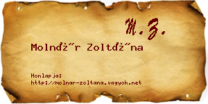 Molnár Zoltána névjegykártya